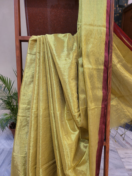 Mul Tissue Saree-Yellow