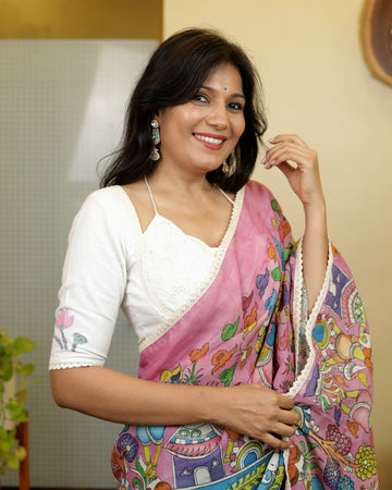 Handwoven Jamdani Fusion Blouse - White