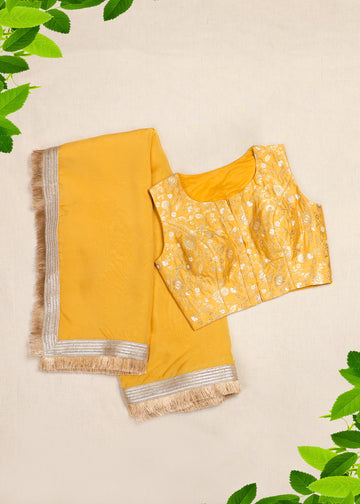 Sri-Rang Organza Silk Saree Yellow