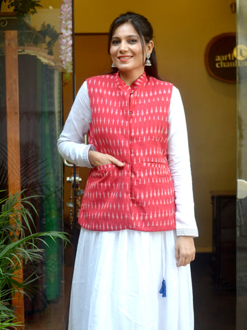 "Mirjai" Reversible Waist Coat-White