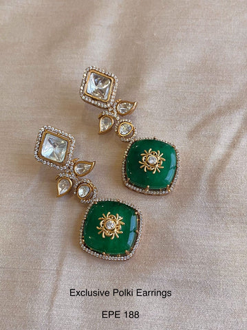 AD finished Kundan earrings with stone work