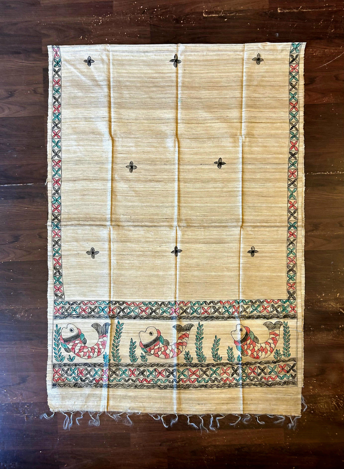 Handpainted Tussar Ghicha Silk Dupatta 8
