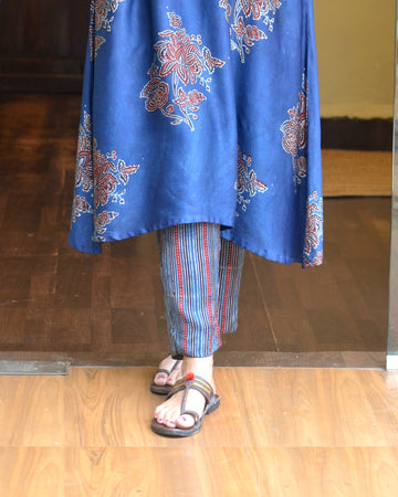 Meher-Modal Silk Striped Pant Indigo