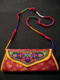 Mashroo silk kutchhi Handwork clutch sling - Label Aarti Chauhan