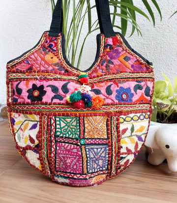 Vintage Kutchi Embroidery Jhola Bag 2