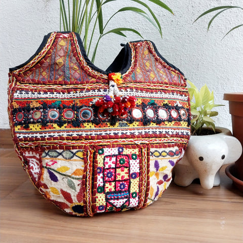 Vintage Kutchi Embroidery  Jhola Bag 1