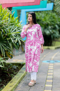 "Phool"- Pin Tucks Kurti Pink