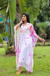 'Rang'- Tie and Dye Kaftan Pink