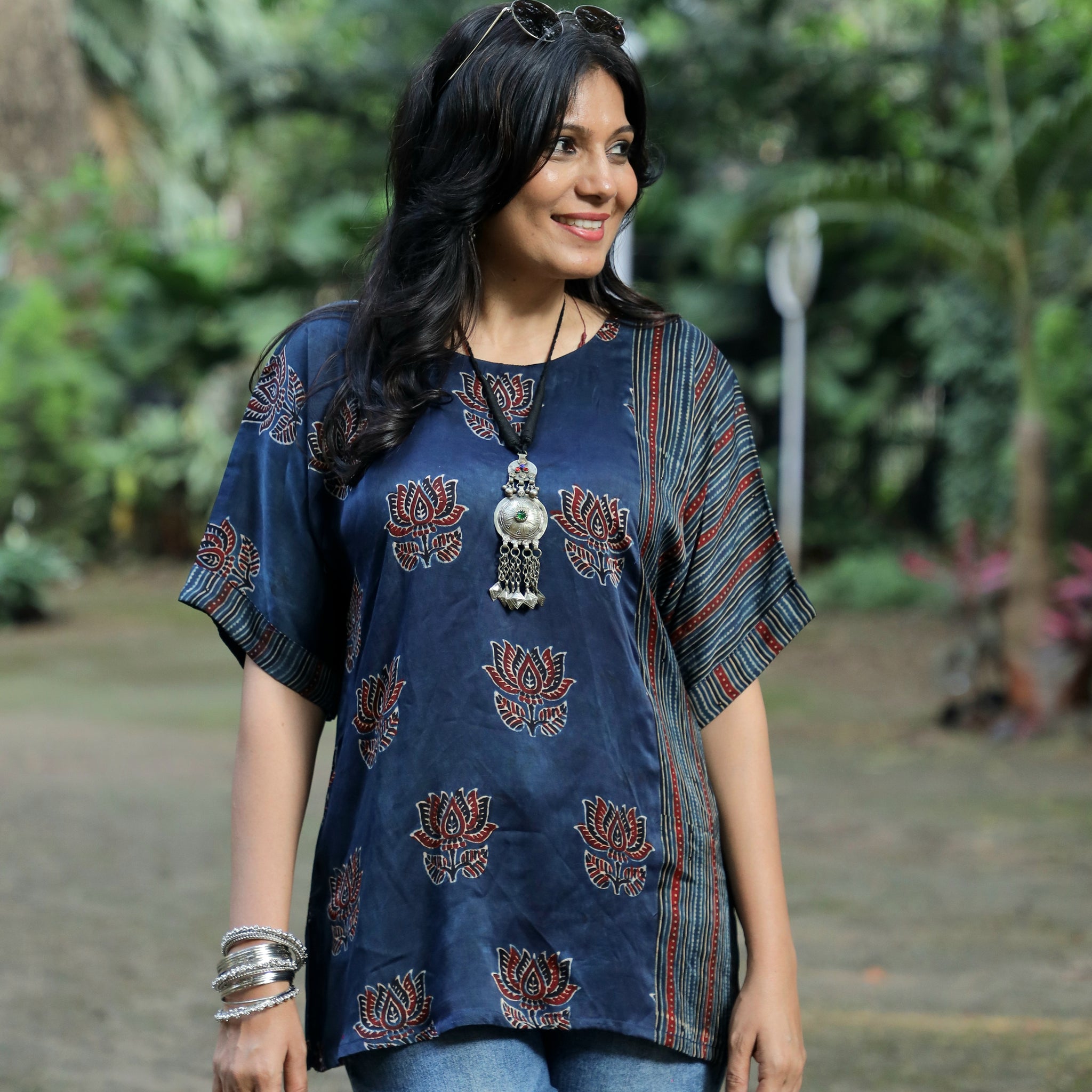 Meher-Ajrakh Modal Silk Top