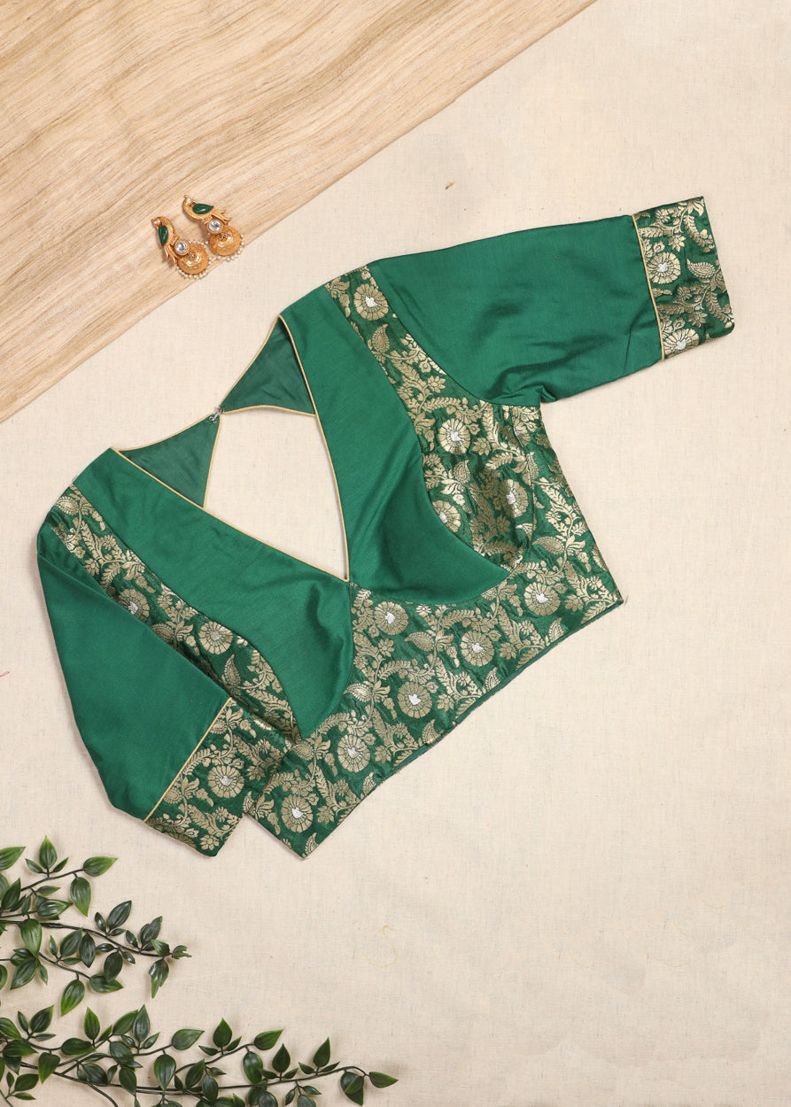 Manjusha-Green BanarasiBlouse