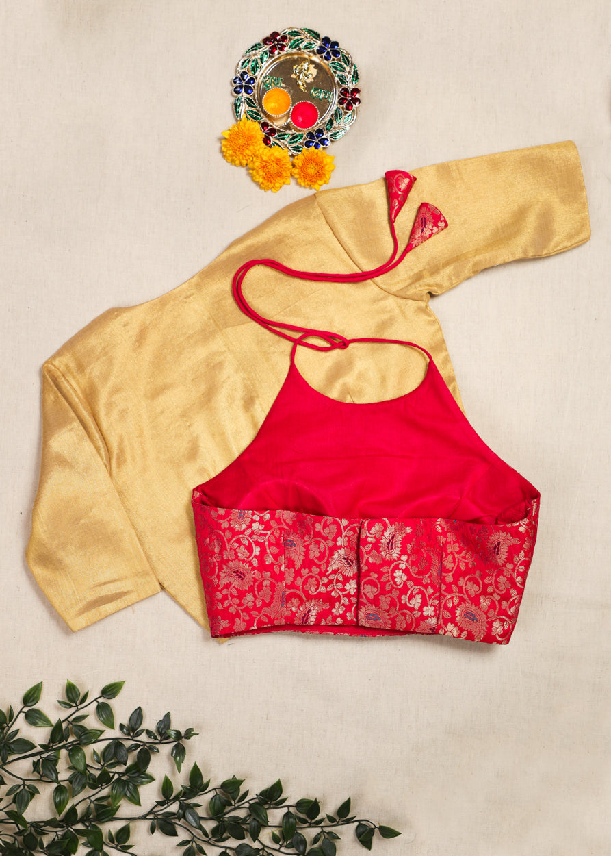 Rang dori- Brocade Blouse Set Pink