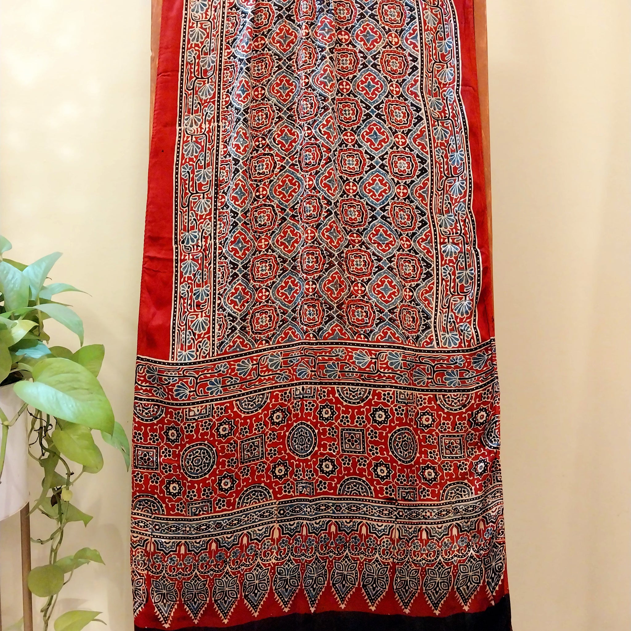 Ajrakh Handblocked Printed Modal Silk Stole 19