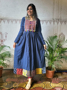 Satrangi - Cotton Banjara Anarkali Teal