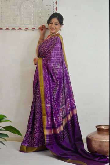 Handloom Rajkot Patola Saree- Purple