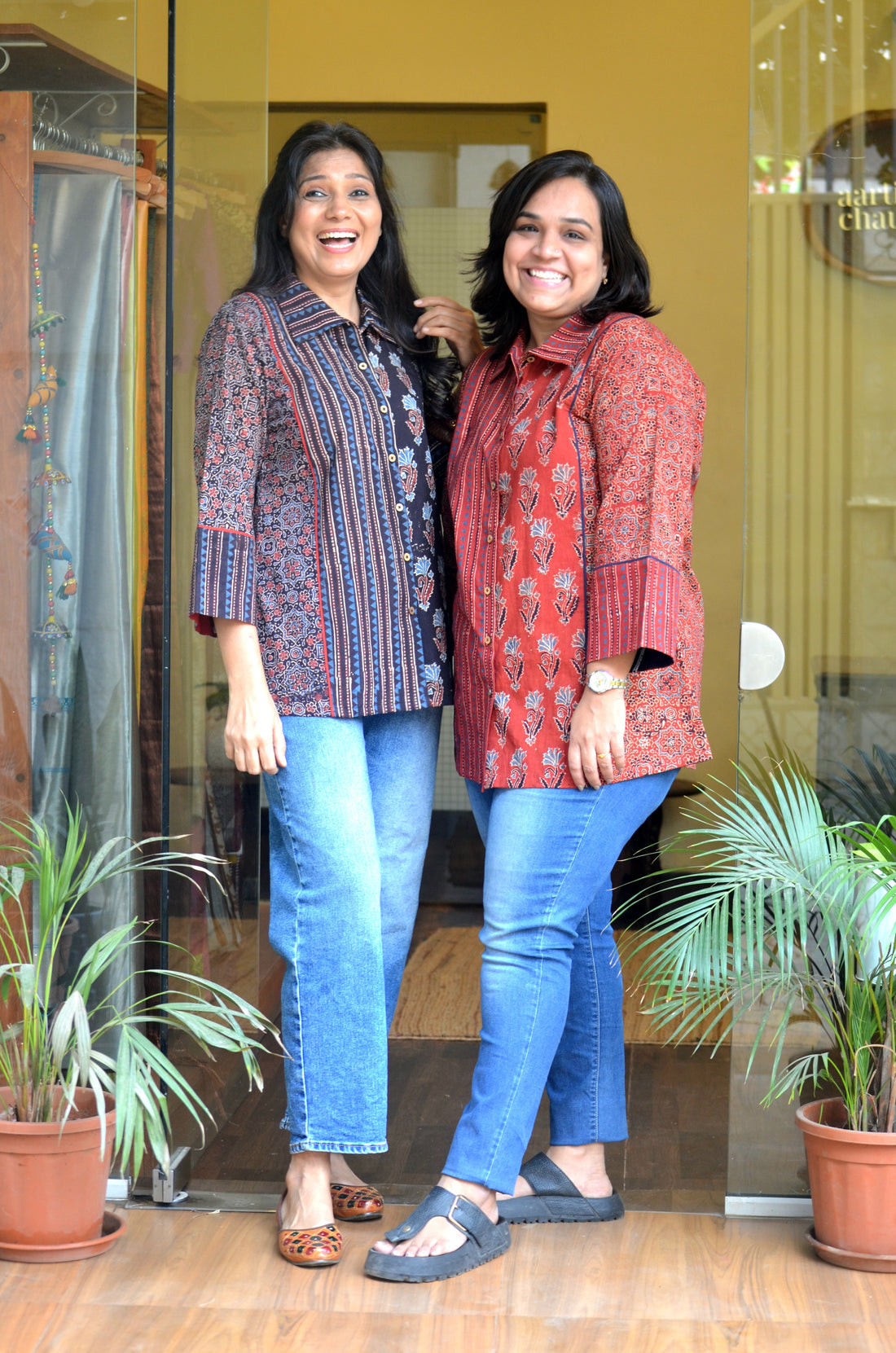 Rozana - Cotton Ajrakh Shirt Rust