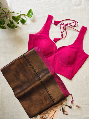 Mul Tissue Saree - Bronze