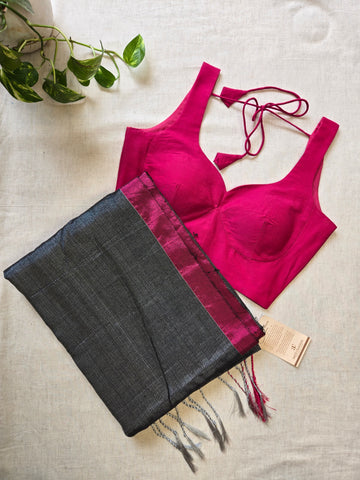 Mul Tissue Saree - Grey