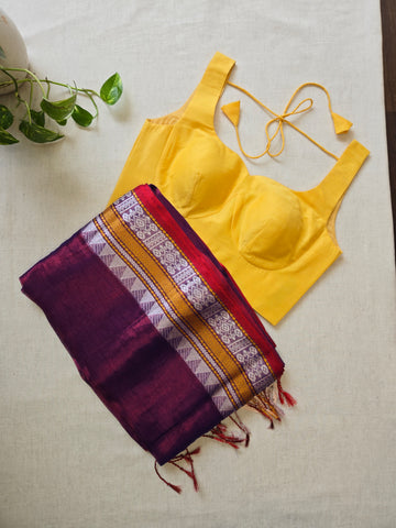 Mul Tissue Saree - Purple