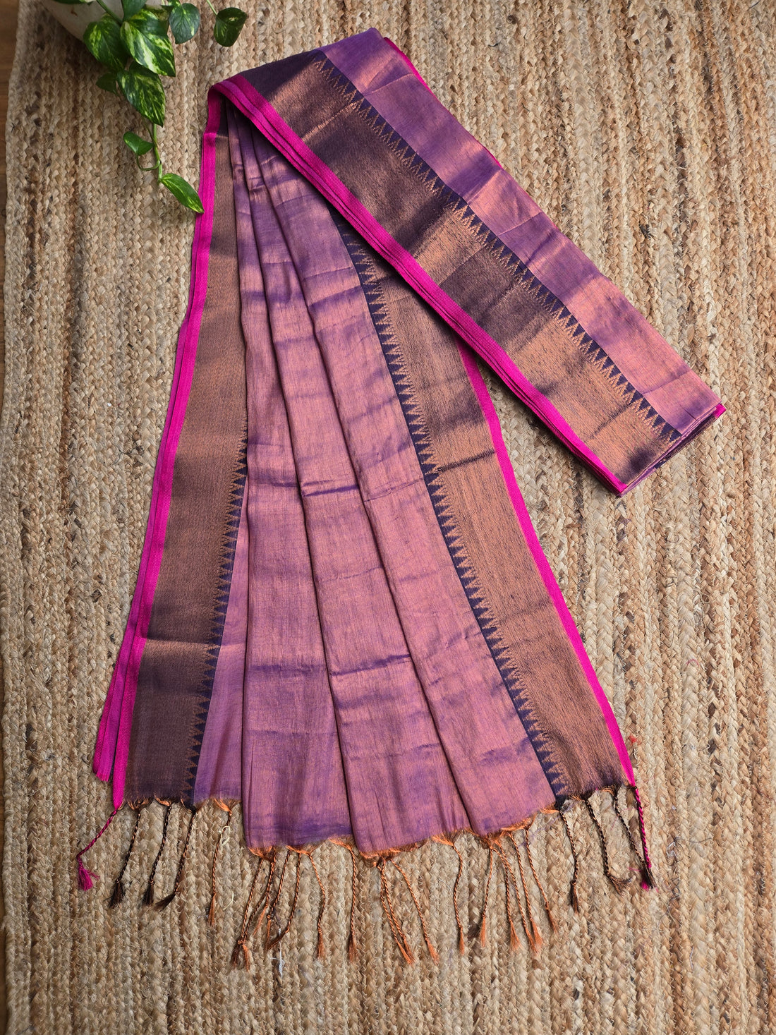 Mul Tissue Saree - Lilac