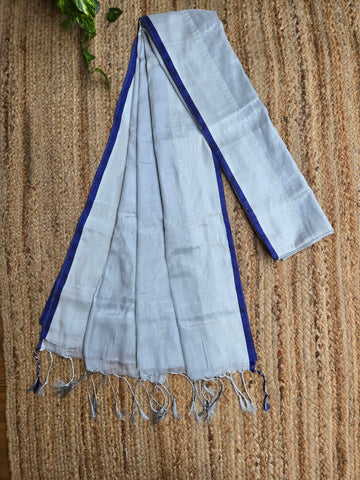 Mul Tissue Saree - Silver