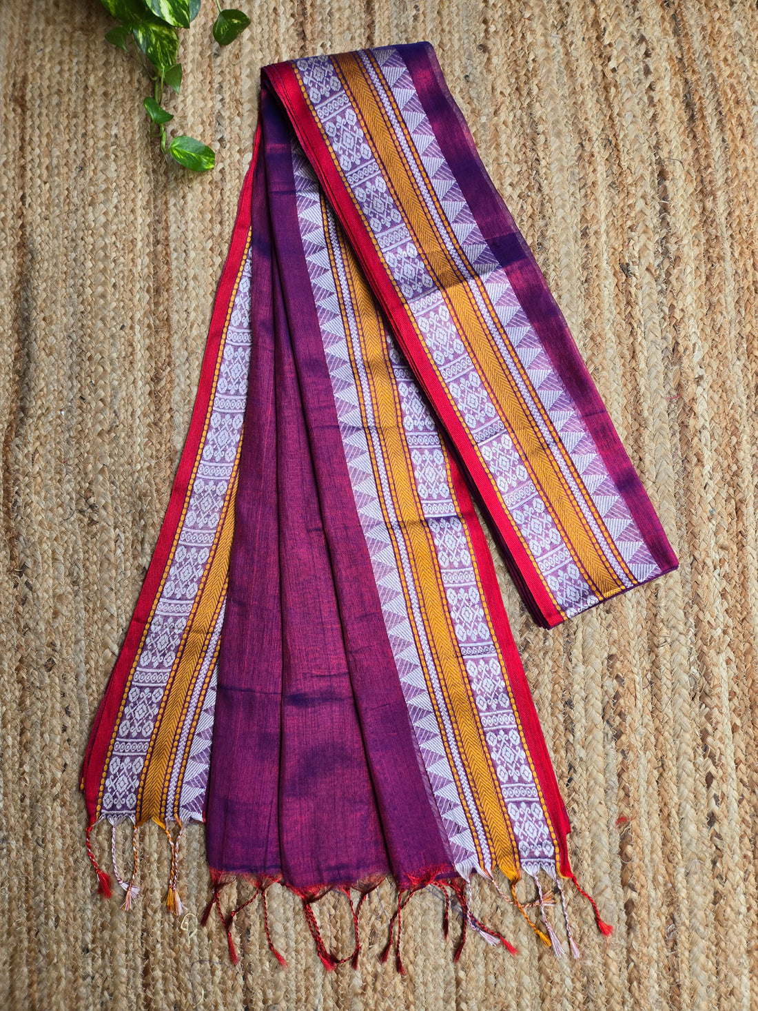 Mul Tissue Saree - Purple