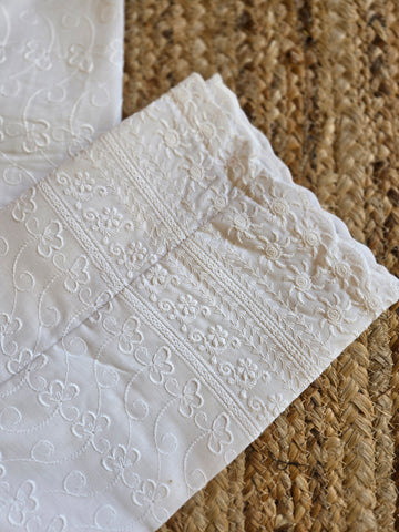 White Chikankari Trousers