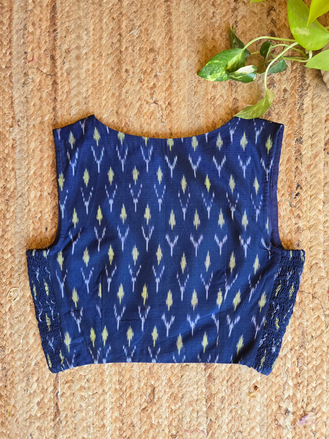 Tarini- Handloom Ikkat Sico Blouse Blue