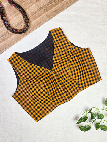 Checkmate - Handloom Blouse Yellow