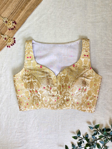 Kanak - Banarasi Kinkhab Blouse ( Sleeveless )