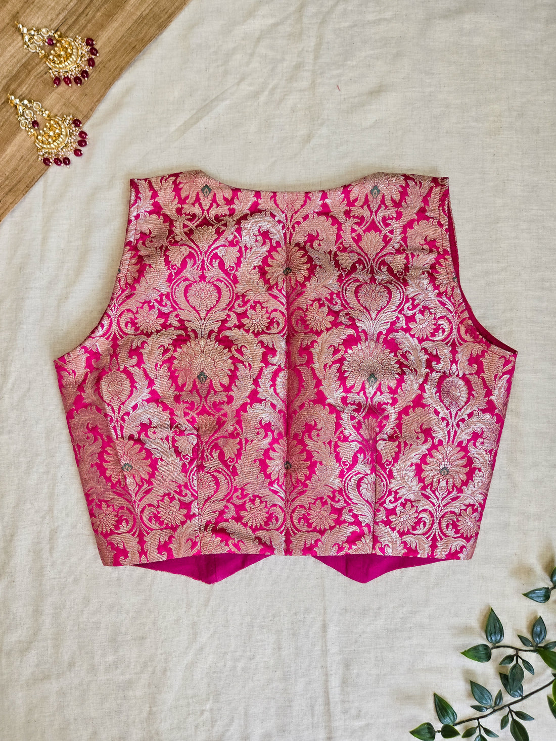 Adaa - Banarasi Kinkhab Blouse Pink
