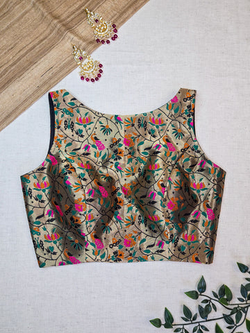 Mayura - Paithani Blouse Black