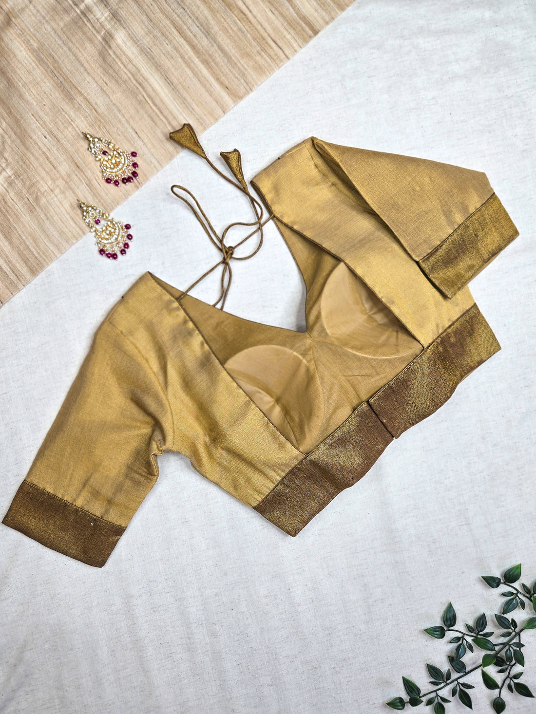 Noor - Golden Tissue Silk Blouse