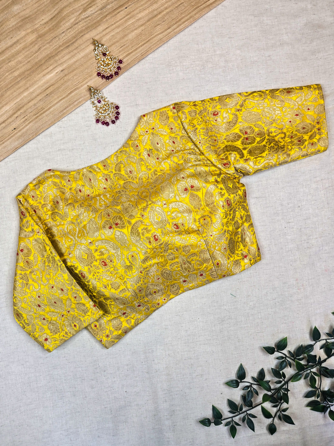Kanak - Banarasi Kinkhab Blouse Yellow