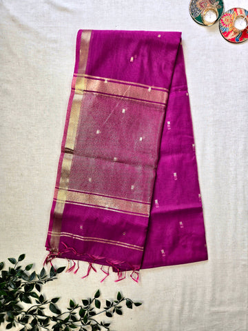 Sada Bahar Cotton Silk Saree - Magenta