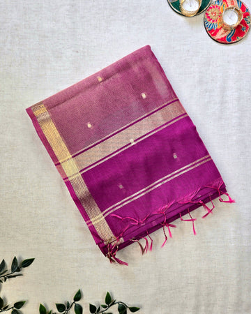Sada Bahar Cotton Silk Saree - Magenta