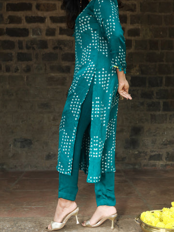 Rangrez-Modal Silk Rama Green Pant