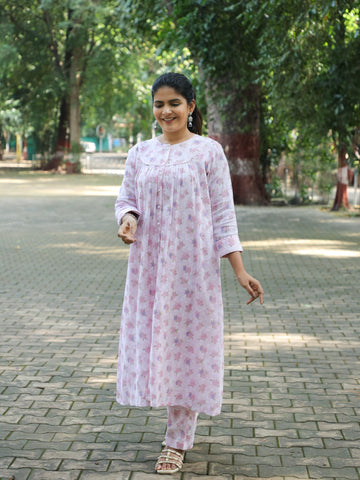 Gulzar- Crushed Cotton Coords Pink