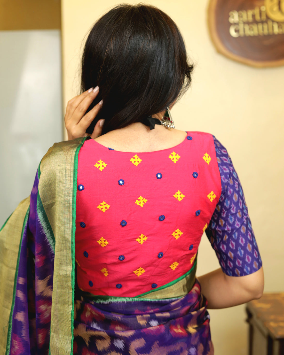 Hand Woven Embroidered Blouse - Pink