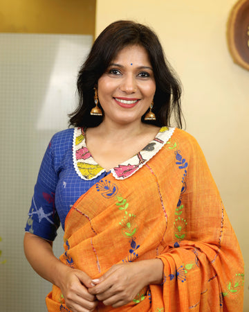 Handwoven Jamdani Blouse -Blue