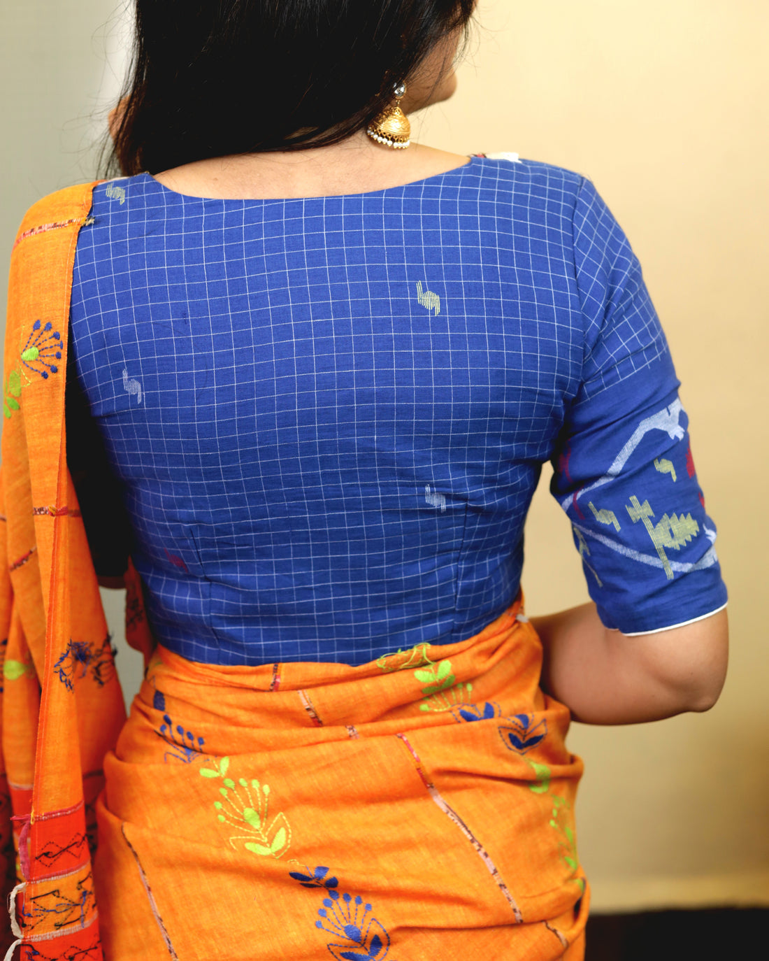 Handwoven Jamdani Blouse -Blue