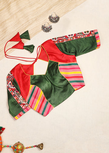 Navrang Mashroo Silk Kutchhi Blouse