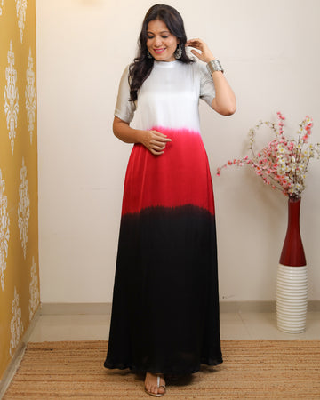 Silk Serenity-Crimson Dress