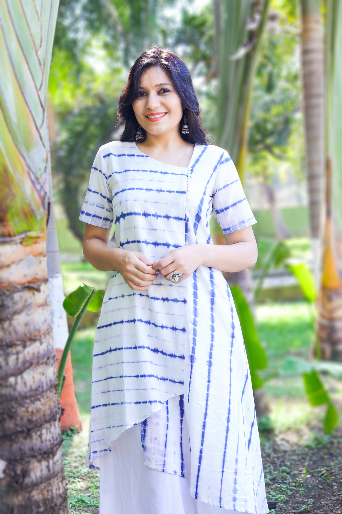 Color Splash- Tie and Dye Asymatric Kurti Indigo