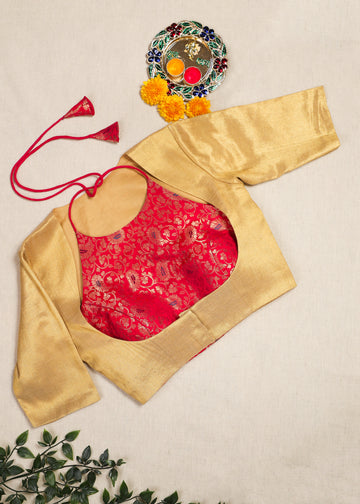 Rang dori- Brocade Blouse Set Pink