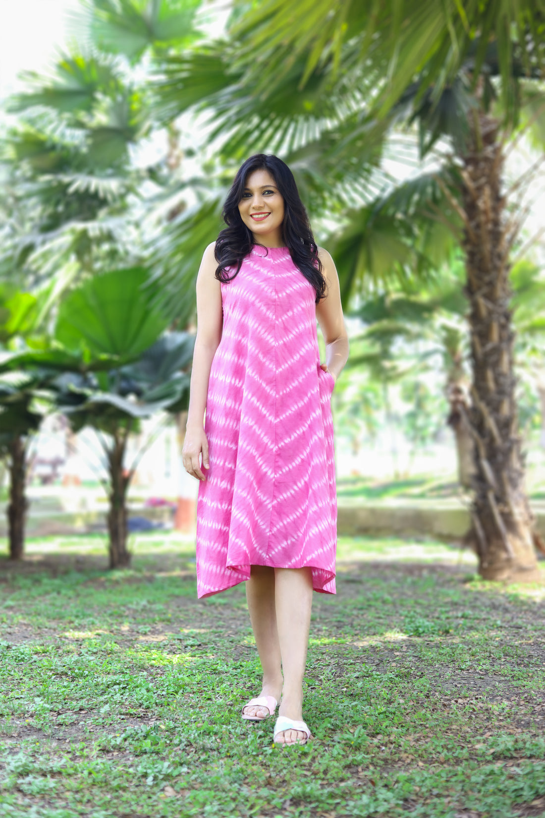 Color Splash' Shibori Dress Pink