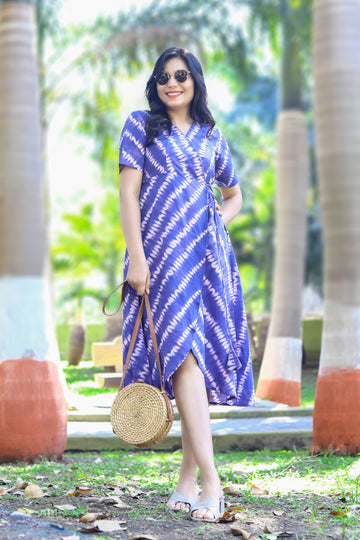 Color Splash-Shibori Dress Blue