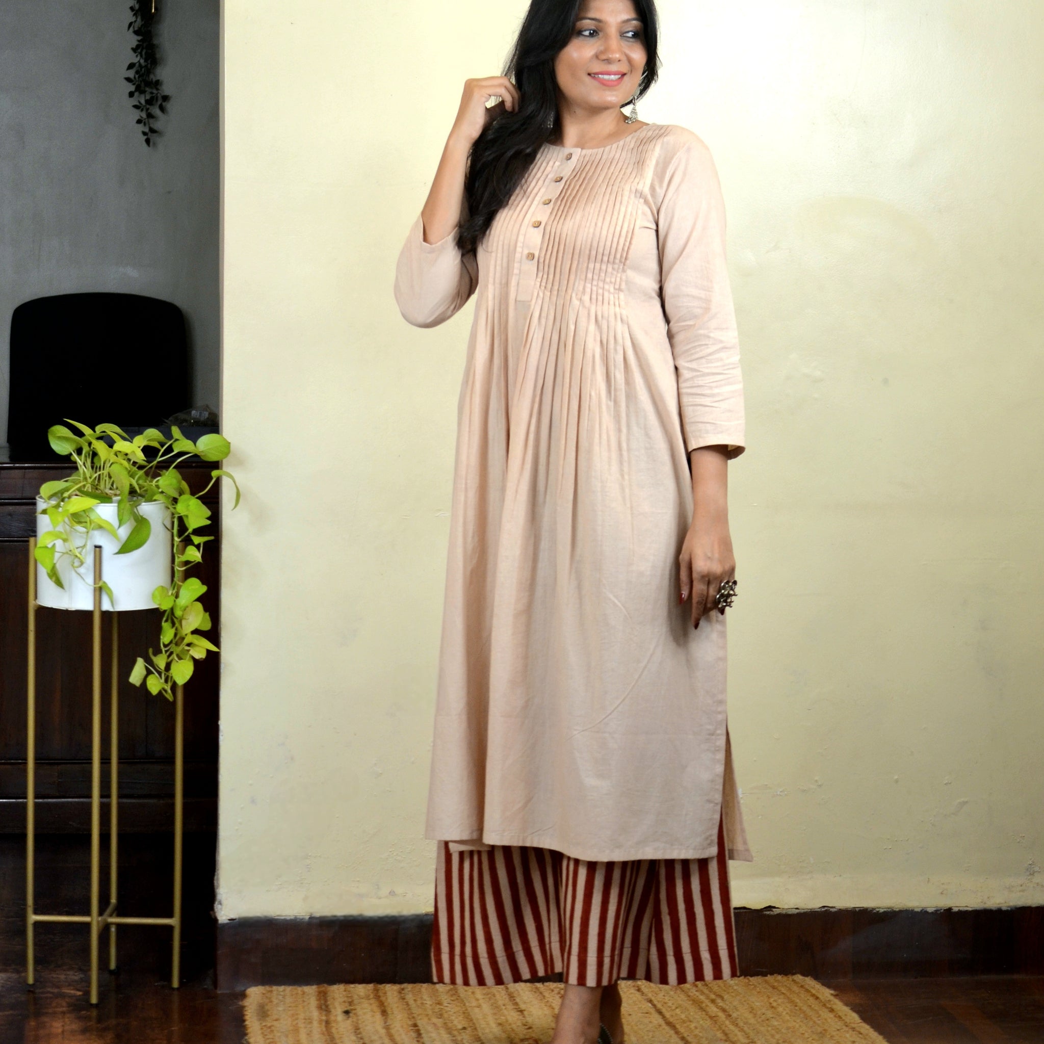 Dots n Matrix-Handloom Pin Tuck Kurti