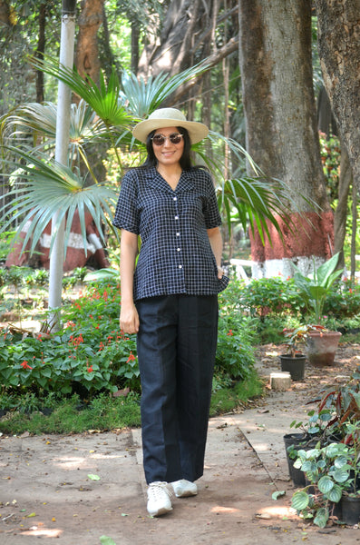 Crisp n Cool'-Pure Linen Trousers Black