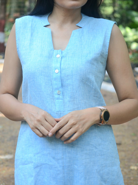 Crisp n Cool'-Pure Linen Kurti