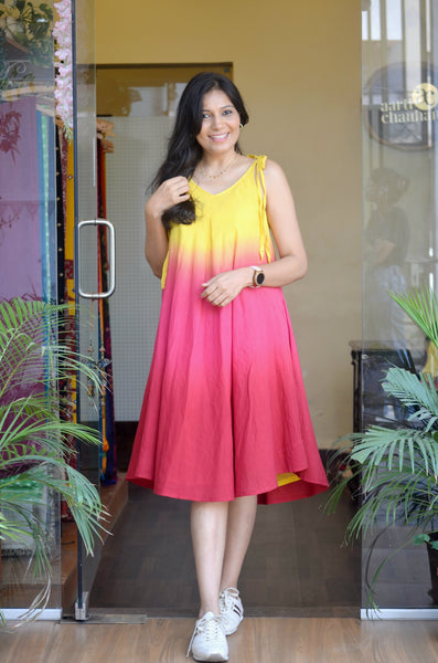 'Rangrez'-Tie N Dye Dress Bright Combination